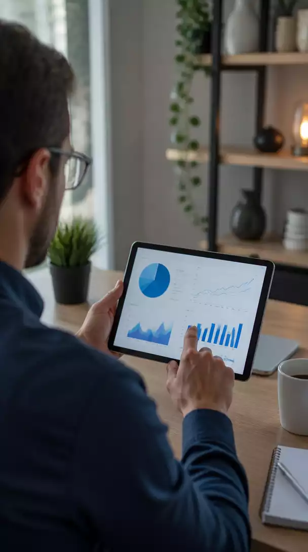Person reviewing email campaign data on a tablet