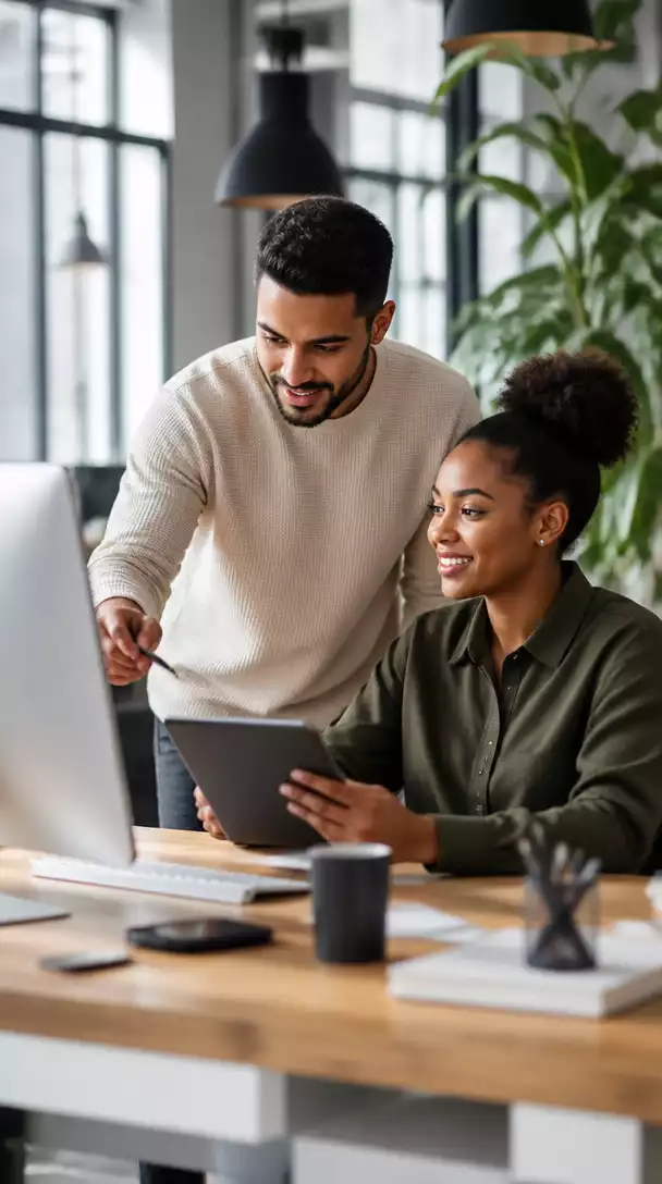Affiliate partners collaborating on a digital marketing strategy