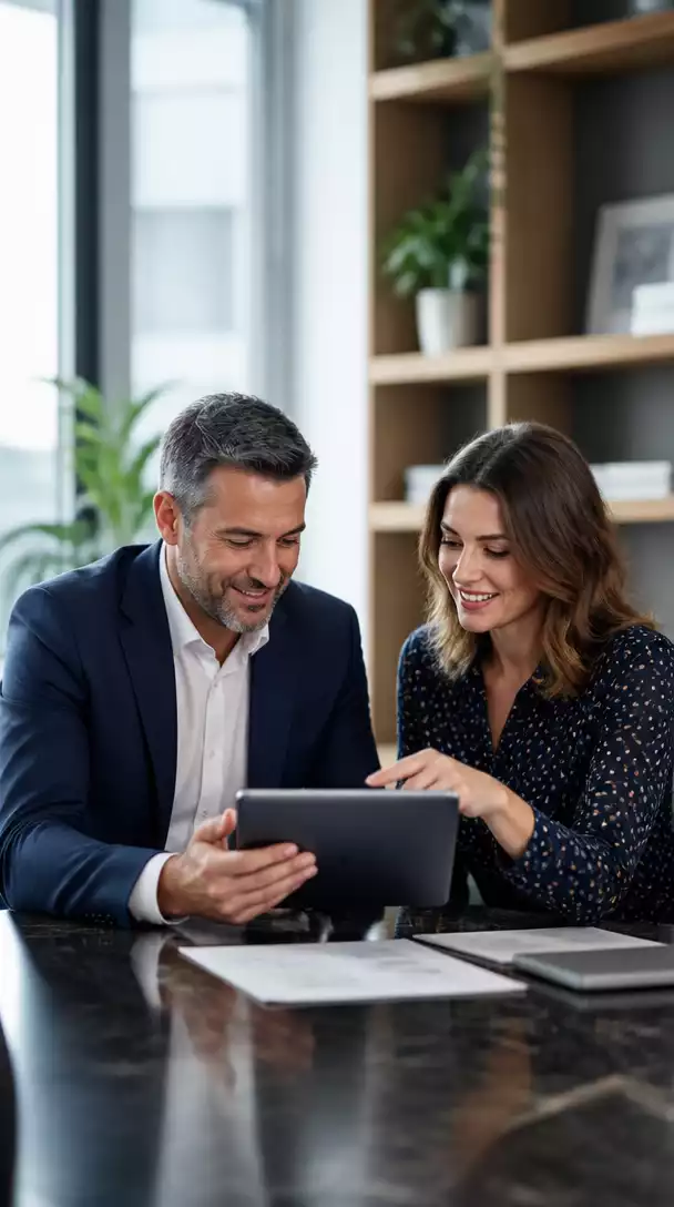 Local business owner discussing affiliate marketing with a partner