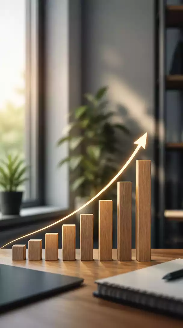 Graph showing steady growth over time, symbolizing patience and persistence in affiliate marketing
