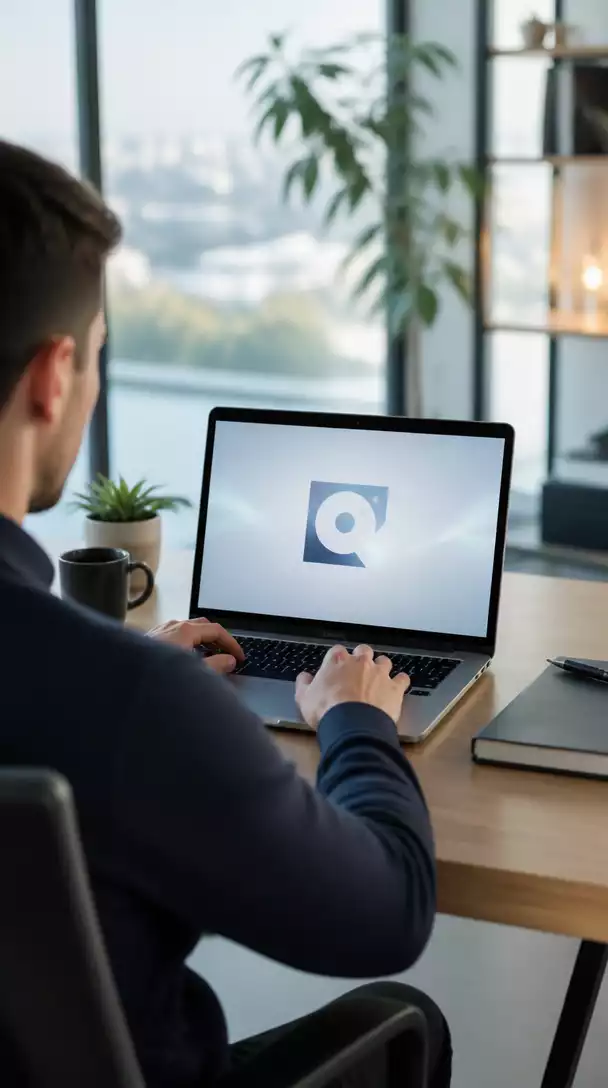 Person researching affiliate marketing on a laptop, with ClickBank logo visible on screen
