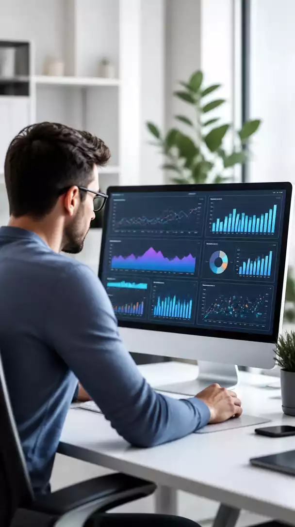 Person analyzing data on a computer, representing performance analysis and optimization